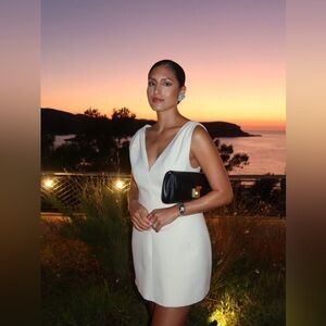 Zara bodycon cream white tailored mini dress evening party cocktail wedding